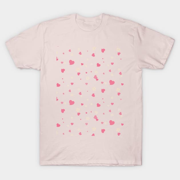 Little Hearts and Stars T-Shirt by Scrabbly Doodles